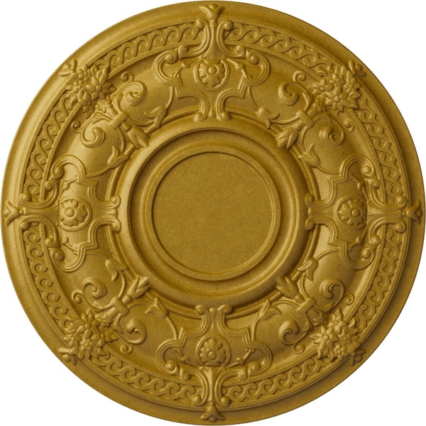 Ekena Millwork Dauphine Ceiling Medallion (Fits Canopies up to 13 1/4"), 33 7/8"OD x 1 3/8"P, Pharaohs Gold CM33DAPGS - main